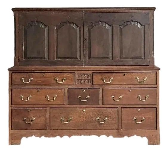 English Oak Mule Chest With Drawers Dated 1762 And 1831 (1 of 10)