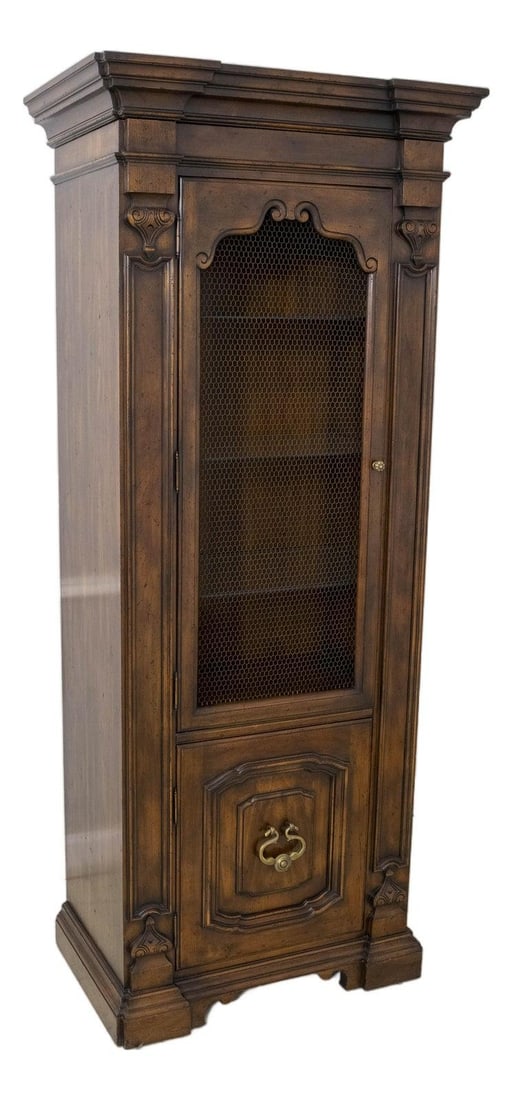 John Widdicomb Continental Style Lighted Mesh Door Cabinet (1 of 10)