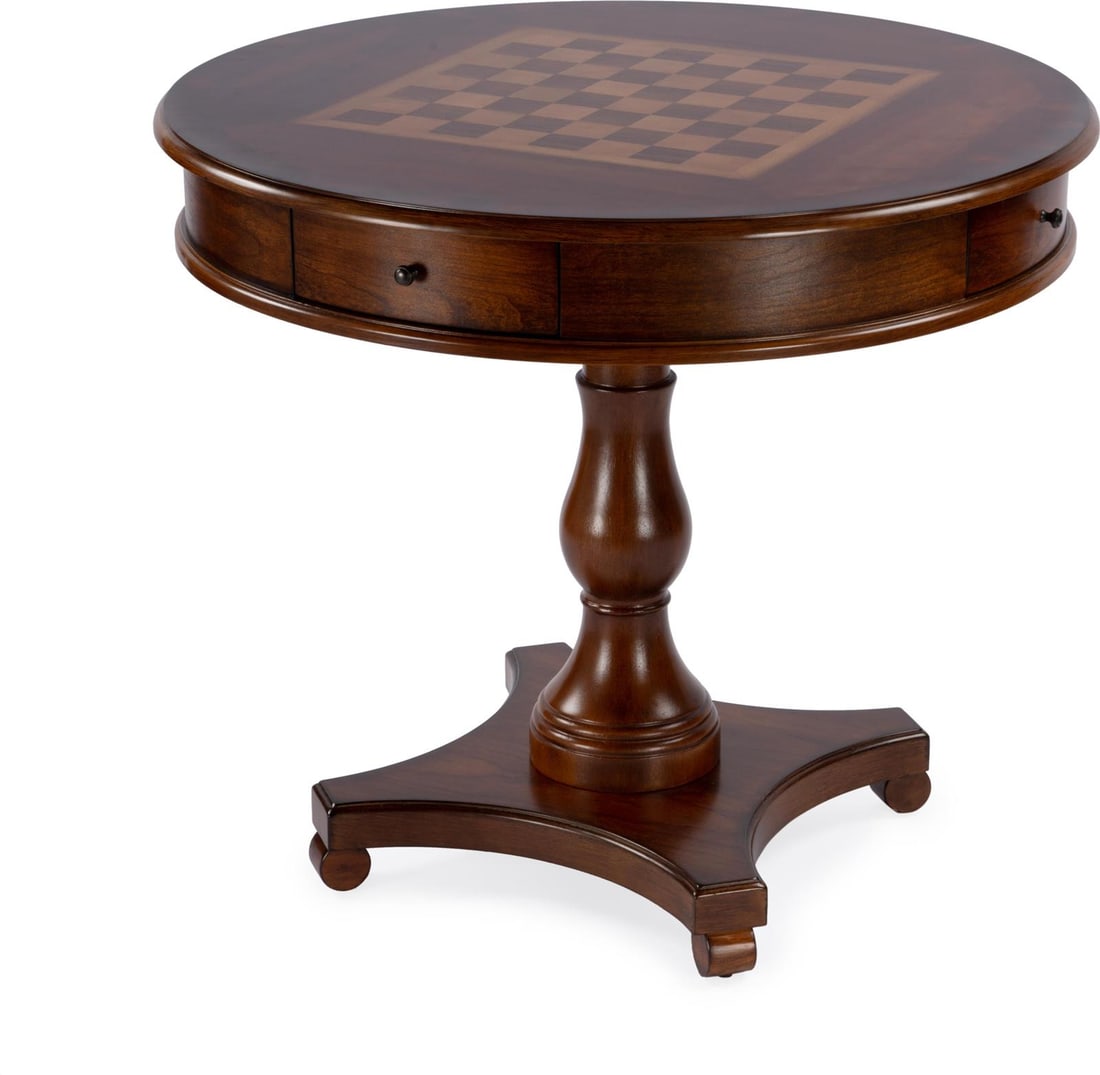 Butler Fredrik Cherry Brown Game Table: Butler Fredrik Cherry Brown Game Table Introducing the Fredrik Traditional Game Table, a beautifully crafted piece that combines antique charm with modern functionality. This game table is designed fo