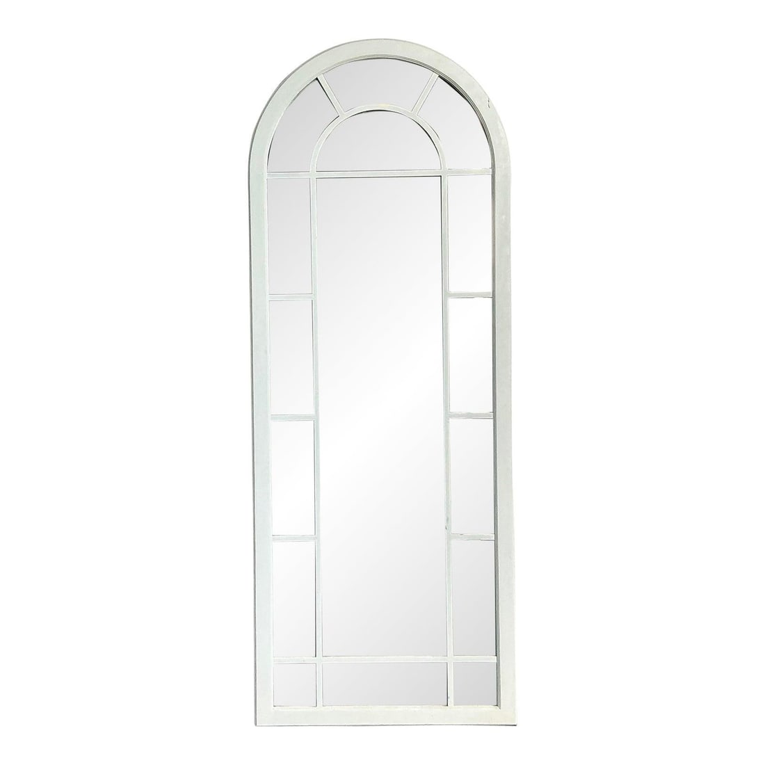 Arched White Millwork Floor Mirror With Vintage Boho Style 89.75 Inch Height (1 of 5)