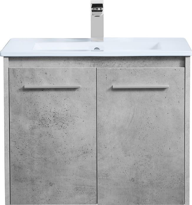 Elegant Lighting 24" Bathroom Floating Vanity Brushed Nickel Finish: Elegant Lighting 24" Bathroom Floating Vanity Brushed Nickel Finish Enhance your bathroom with this 24" Bathroom Vanity, a perfect blend of timeless elegance and modern functionality. This floating