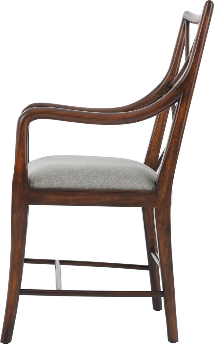 Theodore Alexander Elegant Mahogany Armchair Asian Modern Style (1 of 3)
