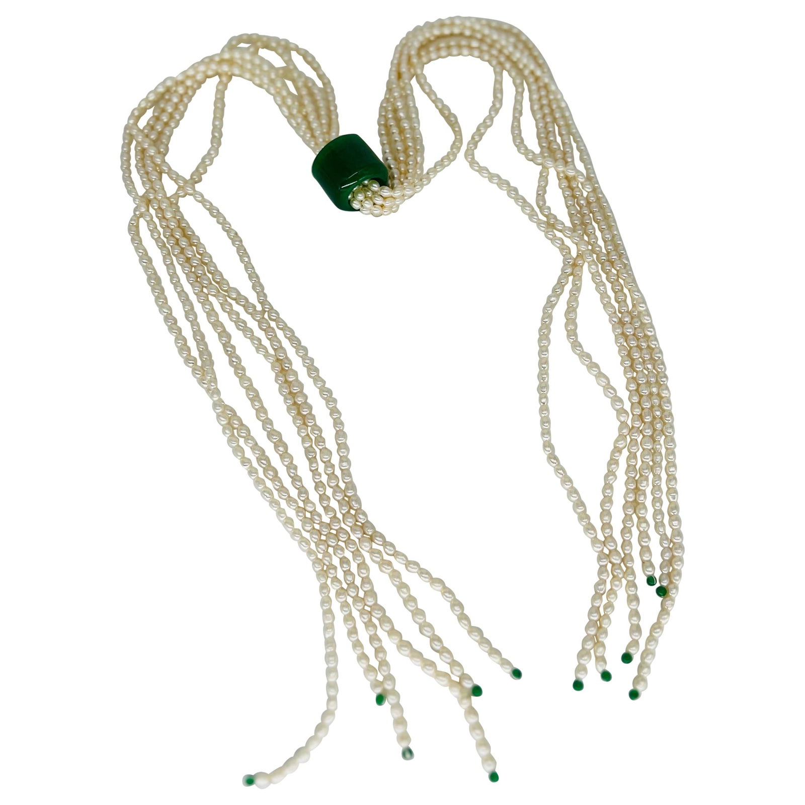Elegant 20th Century Multi-Stranded Pearl Jade Necklace with Adjustable Clasp (1 of 8)