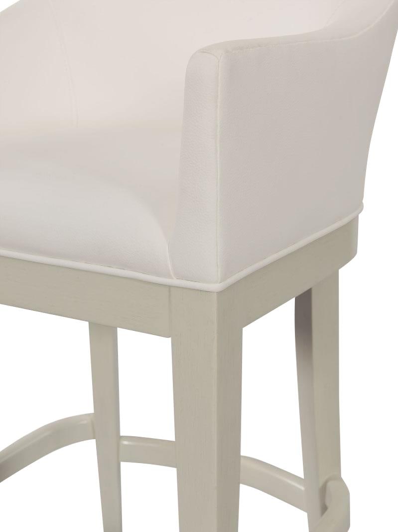 Woodbridge Morningside Carrara White Vinyl Bar Stool 47H 21W 24D (1 of 5)