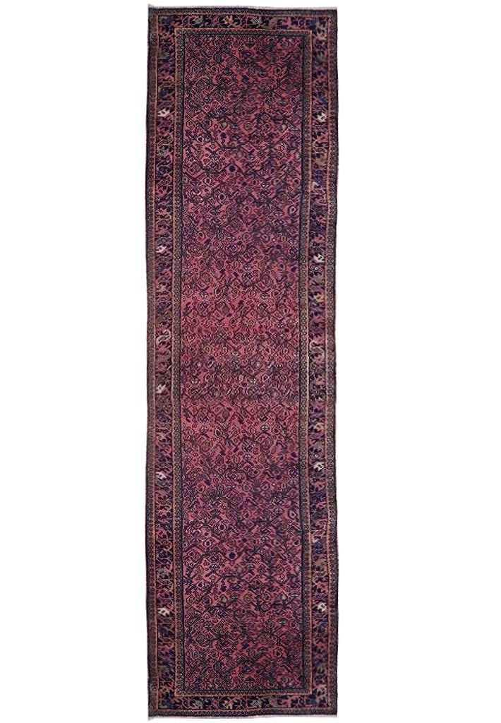 Vibrant 3'3 x 12'9 Semi-Antique Persian Hamadan Runner Handmade in Iran (1 of 6)