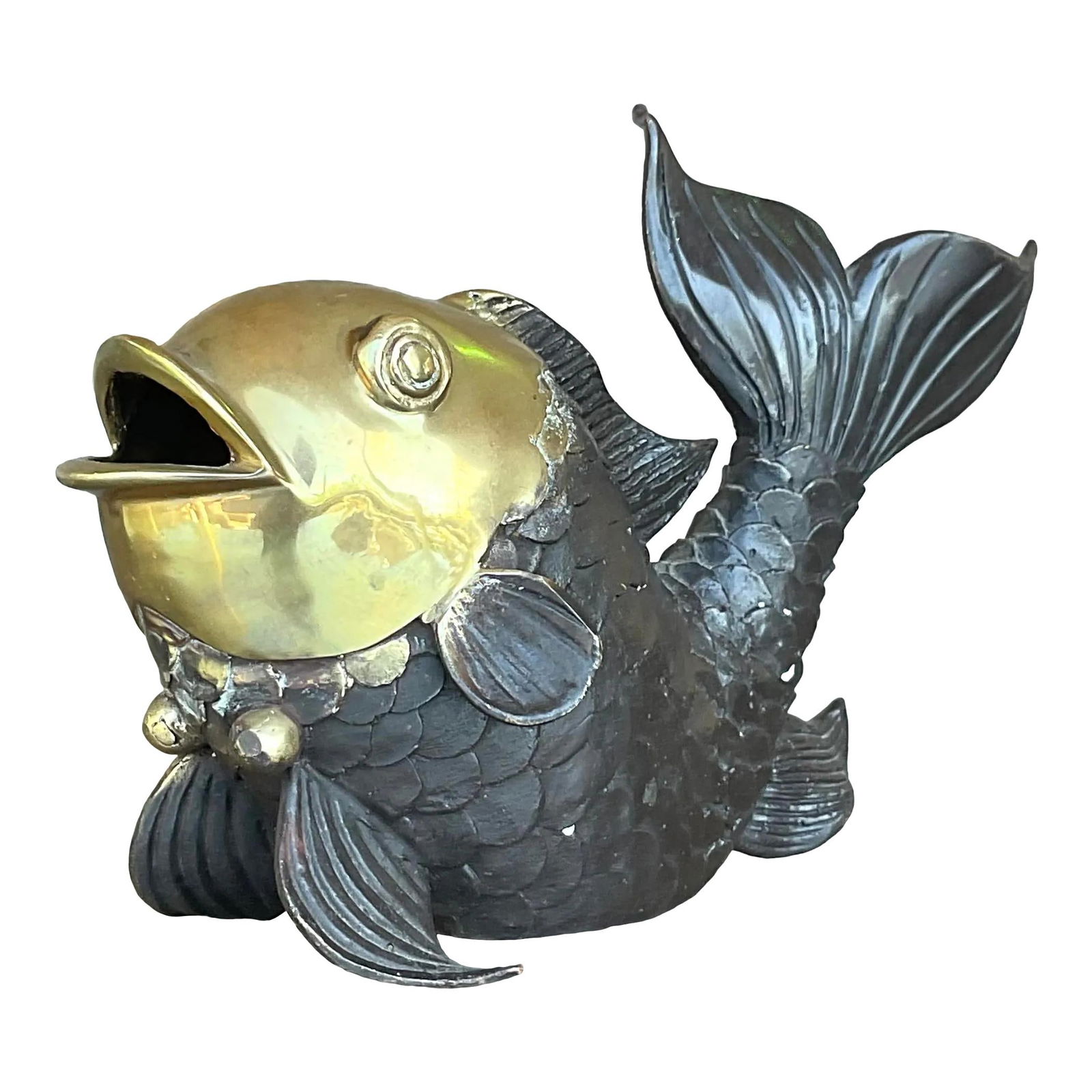 Vintage Boho Burnished Brass Koi Fish Decorative Accent (1 of 8)