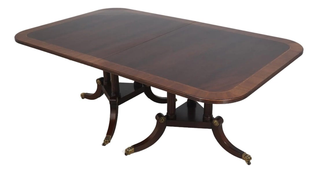 Mahogany Dining Table with Brass Capped Feet Model 2276 by Henkel Harris (1 of 10)