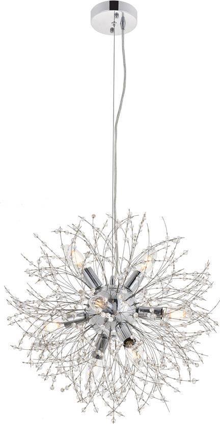 Elegant Lighting Mid-Century Modern Chrome Crystal Pendant Light 20x20 Inches (1 of 1)