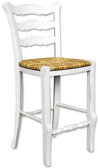 Trade Winds Provence Classic White Ladder Back Counter Stool: Trade Winds Provence Classic White Ladder Back Counter Stool Enhance your dining or kitchen space with this Classic Ladder Back White Counter Stool. Featuring a charming French Country design, the sto