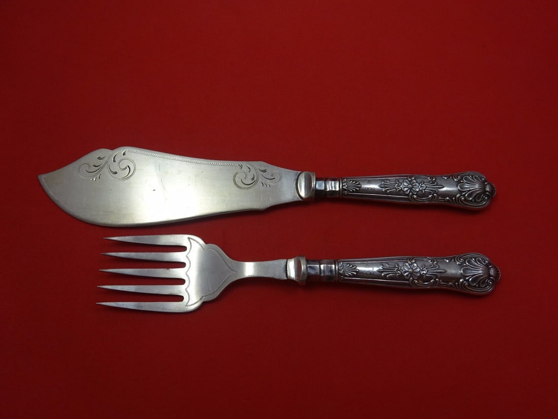 C.H. Beatson Queens Sterling Silver Fish Serving Set 2pc 10 3/4inch (1 of 2)