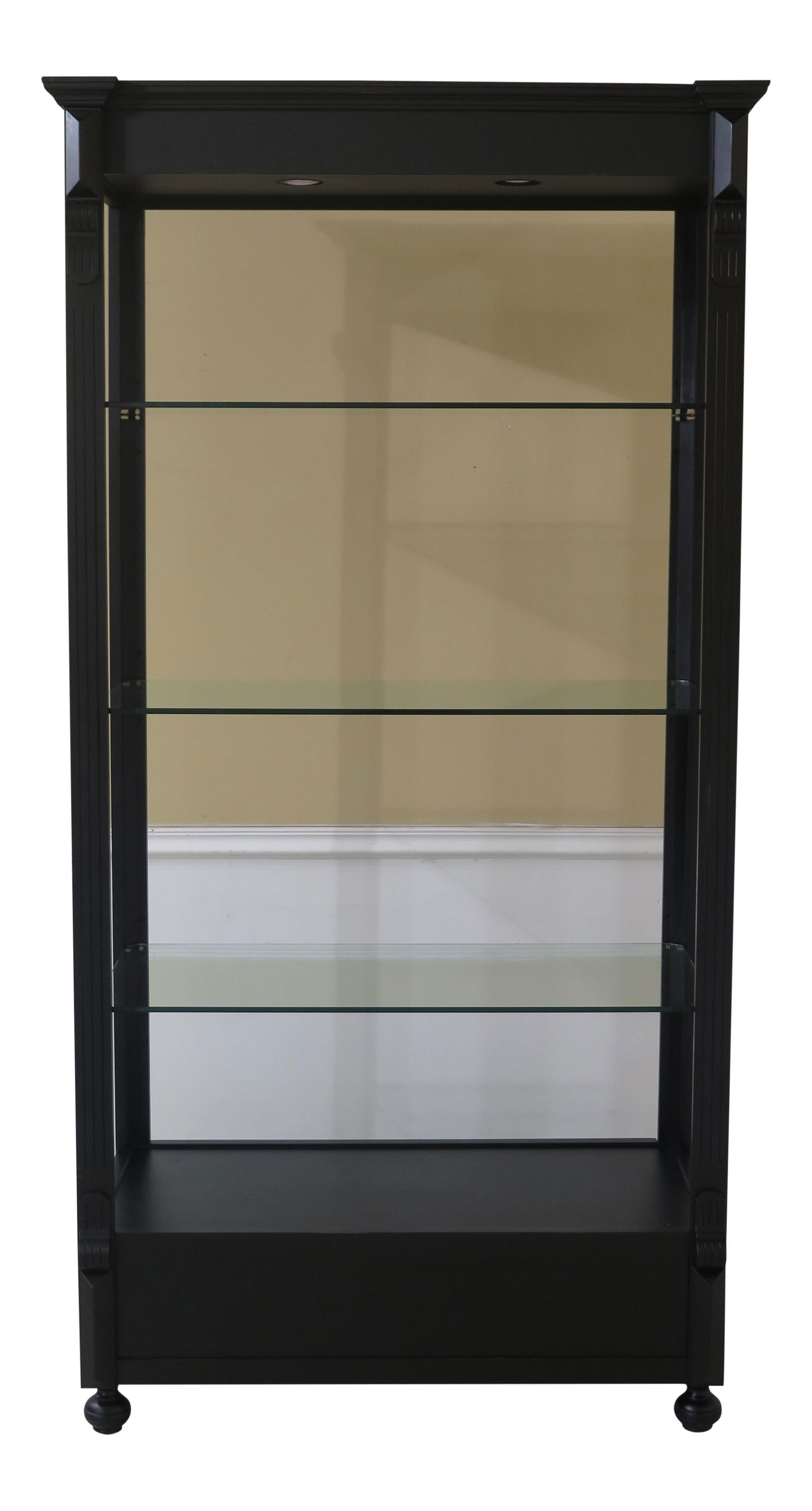 Elegant Black Lighted Curio Shelf with Adjustable Shelves (1 of 8)