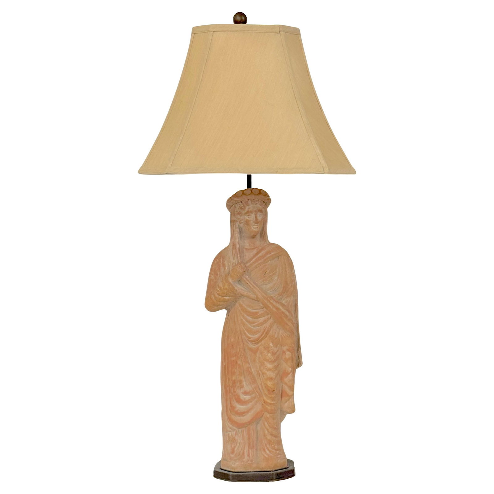 Neoclassical Hera Juno Terracotta Table Lamp 36 Inch Grand Tour Style (1 of 12)