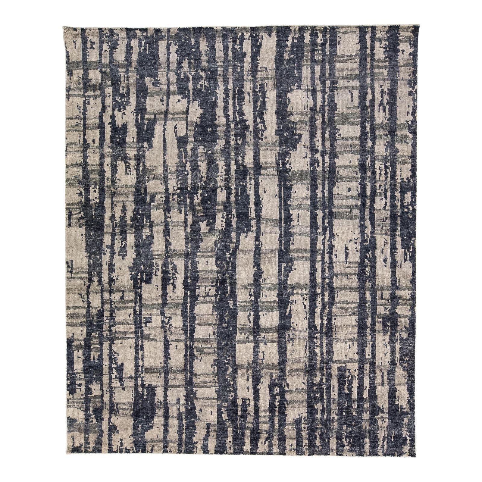 Thom Filicia Handmade Grey Wool Rug 7'9 x 9'9 Abstract Design: Thom Filicia Handmade Grey Wool Rug 7'9 x 9'9 Abstract Design Enhance your living space with this exquisite Modern Texture Handmade Grey Wool Rug, part of the Thom Filicia Home Collection. This Indian