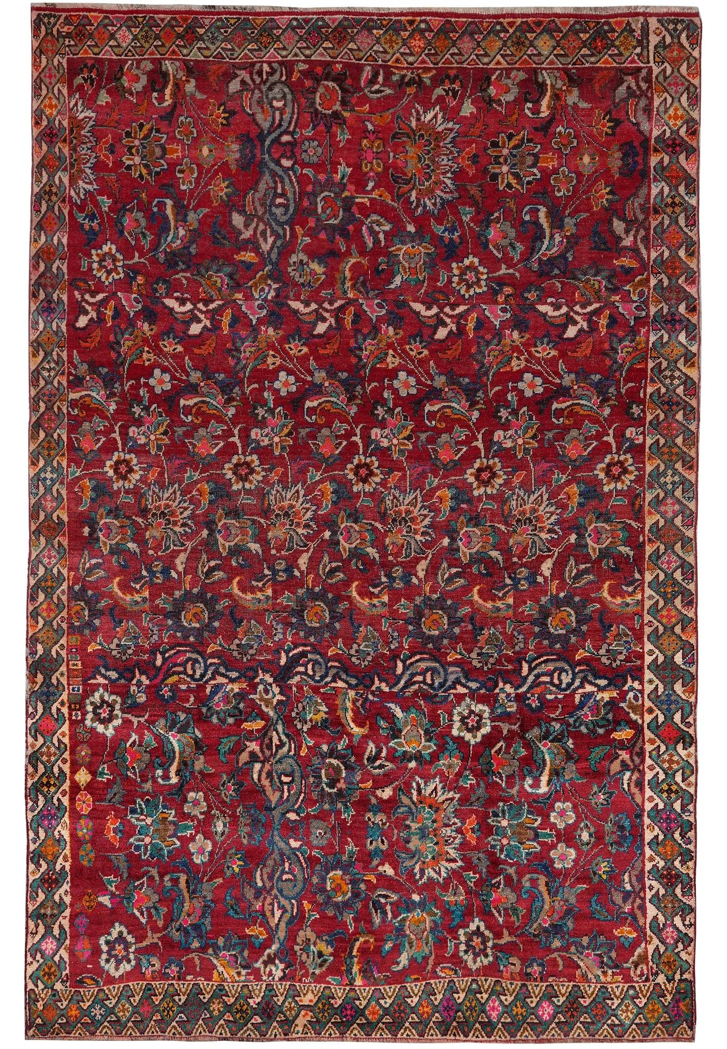 Persian Mashad Rug 6 x 9.4 Wool Area Carpet: Persian Mashad Rug 6 x 9.4 Wool Area Carpet Free continental US Shipping This Persian Mashad rug features a classic design and is in un-used condition. It is crafted to a size of 6 feet by 9.4 feet, m