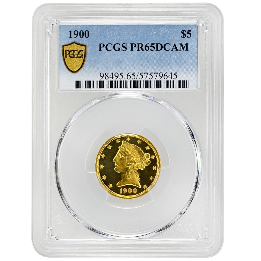 1900 Gold $5 Liberty Head Proof PR65DCAM PCGS Certified Rare Coin (1 of 4)