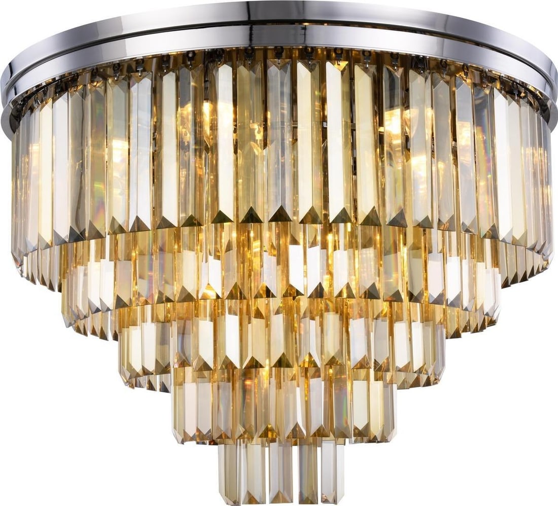 Elegant Lighting Sydney Golden Teak Flush-Mount Ceiling Light (1 of 1)