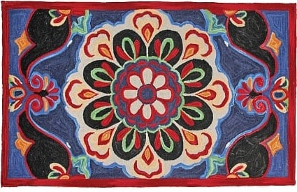 Handcrafted Multi-Color Wool Rug 4x6 Arts and Crafts Style: Handcrafted Multi-Color Wool Rug 4x6 Arts and Crafts Style This handcrafted wool rug features a vibrant multi-color design, perfect for enhancing any space. Made from 100% wool with a durable cotton b