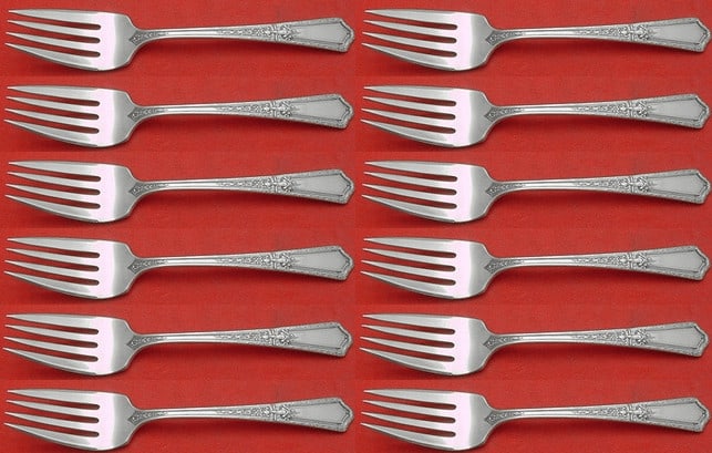 Towle D'Orleans Sterling Silver Salad Forks Set of 12 6 Inch Flatware (1 of 4)