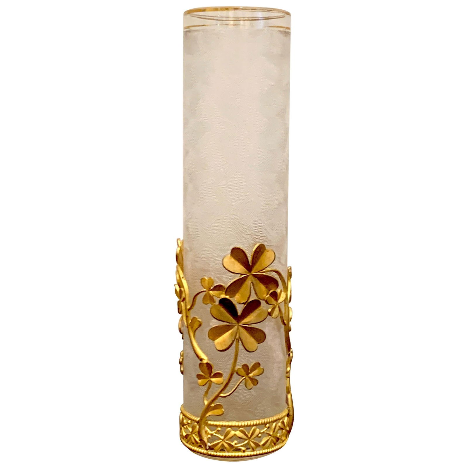Baccarat Attributed Belle Epoque Ormolu Four-Leaf Clover Vase (1 of 7)