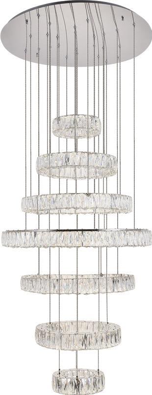 Monroe Collection Bowl Chandelier with Royal-Cut Crystals and SMD LED Lighting: Monroe Collection Bowl Chandelier with Royal-Cut Crystals and SMD LED Lighting This contemporary bowl chandelier features an elegant design with royal cut crystals and a chrome crystal clear finish. I