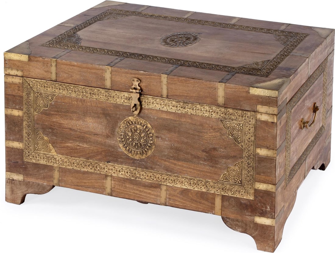 Butler Stylish Nador Coffee Table with Brass Inlay 32 x 17 x 17 (1 of 9)