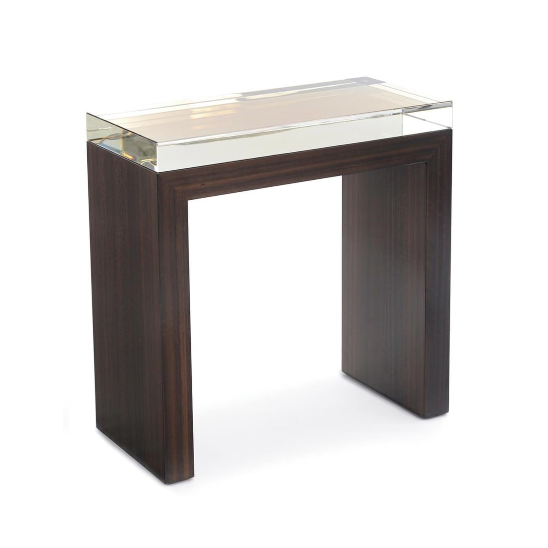 John-Richard Morin Smoked Eucalyptus End Table with Crystal Glass Top (1 of 3)