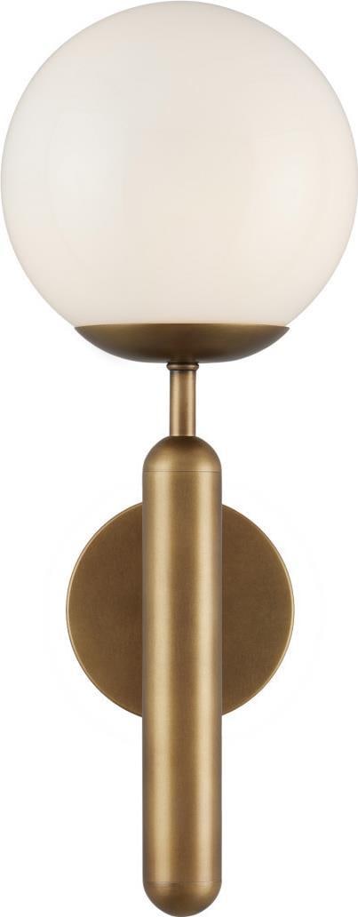 Currey Barbican Brass Wall Sconce Dimmable Glass Light (1 of 4)