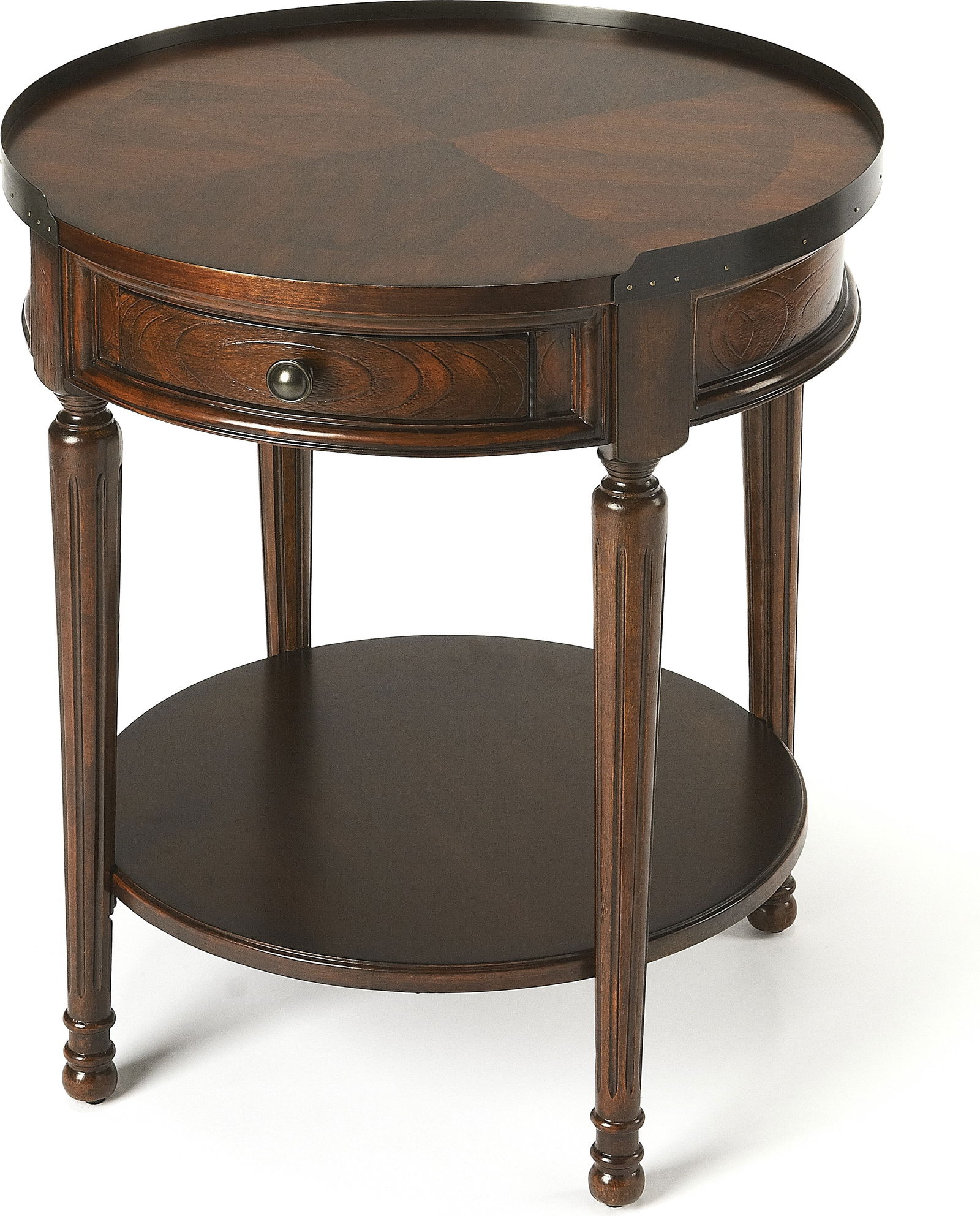 Butler Sampson Dark Cherry Accent Side Table Gallery Design: Butler Sampson Dark Cherry Accent Side Table Gallery Design Introducing the Butler Sampson Accent Table, a beautifully crafted piece that combines vintage charm with modern functionality. This side ta