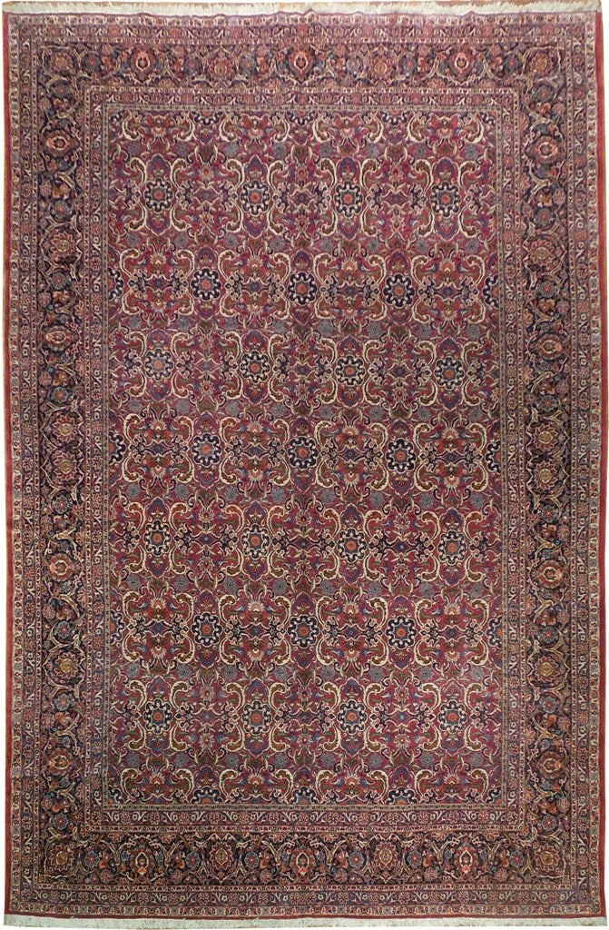 Handcrafted 10.9' x 16.4' Maroon Persian Semi-Antique Area Rug: Handcrafted 10.9' x 16.4' Maroon Persian Semi-Antique Area Rug Free continental US Shipping Experience the elegance of this handcrafted 10.9 x 16.4 Maroon Persian Semi-Antique Large Rug, a stunning ad