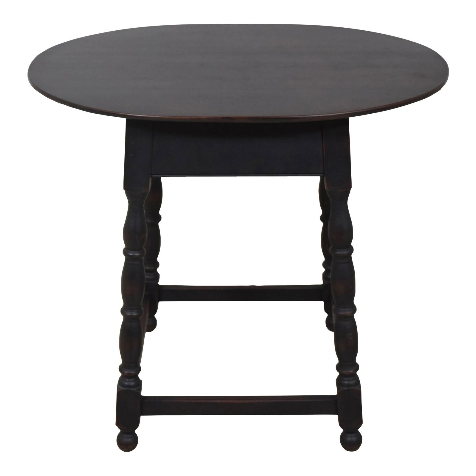 Lawrence Crouse Primitive Tavern Table Black Crackle Finish Handcrafted: Lawrence Crouse Primitive Tavern Table Black Crackle Finish Handcrafted This exquisite Lawrence Crouse Bench Made Primitive Tavern Table showcases a timeless design with its nice turned legs and high-