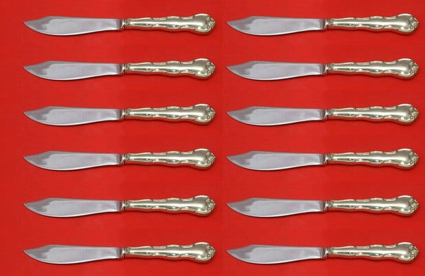 Gorham Rondo Sterling Silver Fish Knife Set 12 Pieces 8 1/4 Inch: Gorham Rondo Sterling Silver Fish Knife Set 12 Pieces 8 1/4 Inch Enhance your dining experience with this exquisite 12-piece fish knife set from Gorham, featuring the elegant Rondo pattern. Each knife