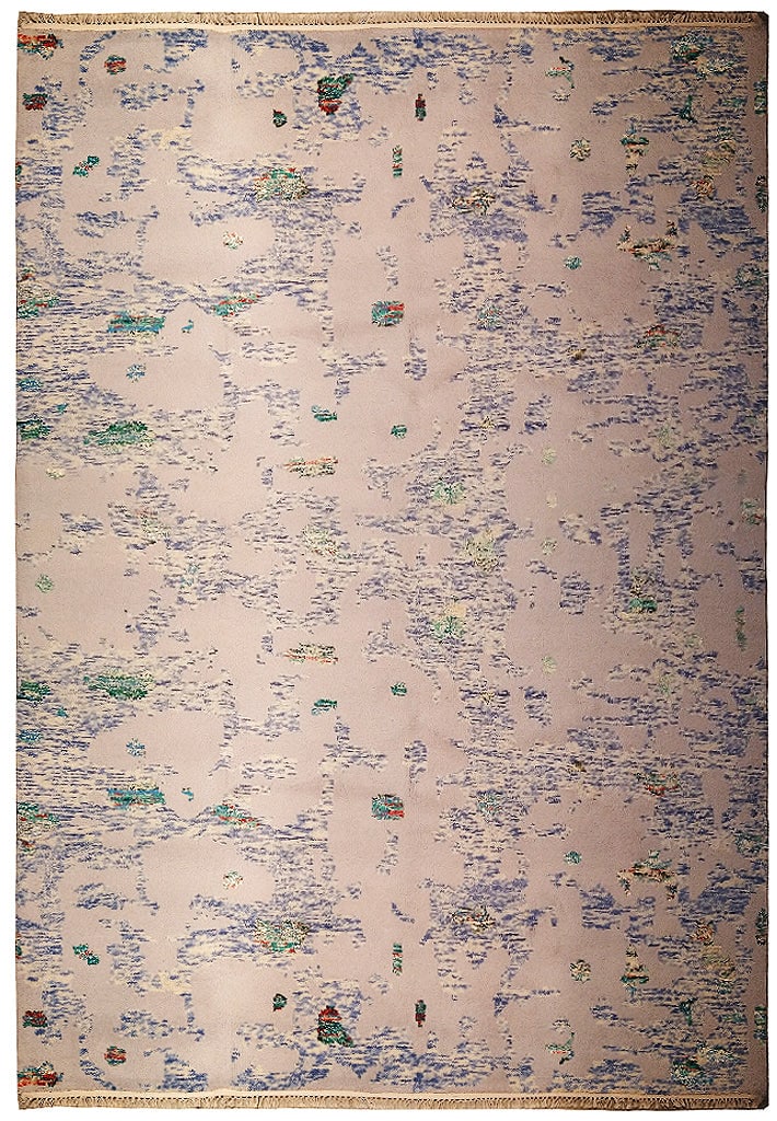 8 x 10 Contemporary Hand-knotted Wool Area Rug Gray Green Blue: 8 x 10 Contemporary Hand-knotted Wool Area Rug Gray Green Blue Free continental US Shipping Transform your space with this stunning 8 x 10 Contemporary Hand-knotted Wool Rug. This exquisite piece comb