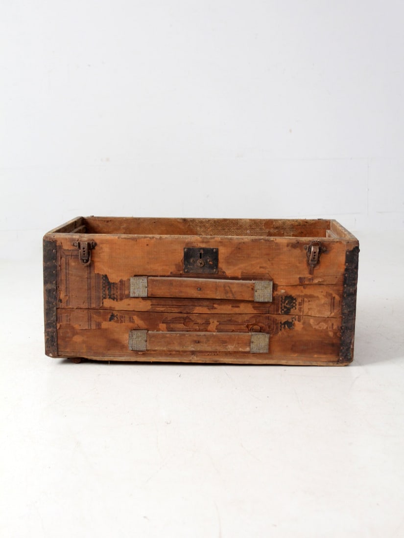 Late 19th Century Rustic Open Wooden Trunk Base with Iron Hardware (1 of 16)