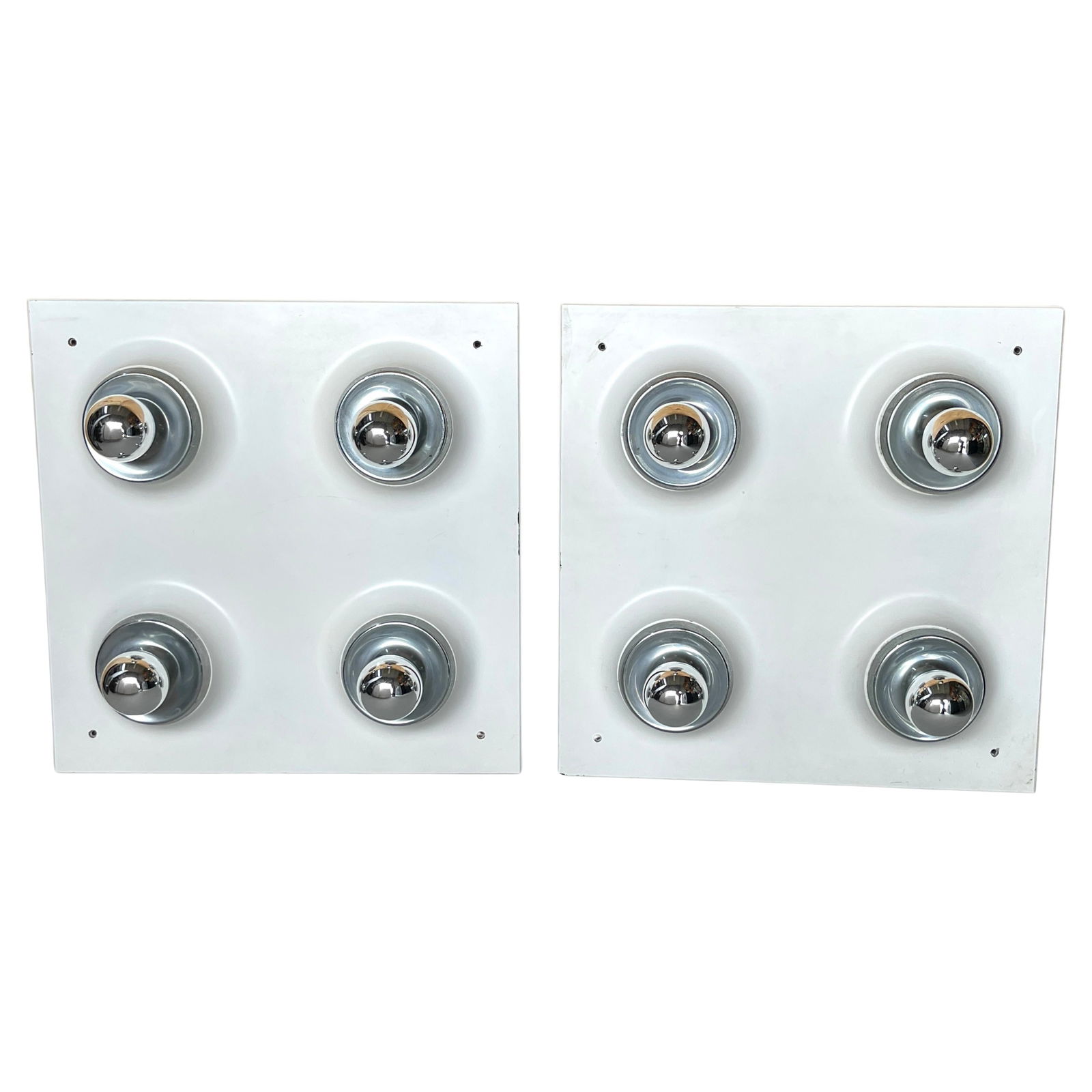 1970s Mid-Century Modern Chrome Four-Light Wall Sconces Set of 2 (1 of 16)