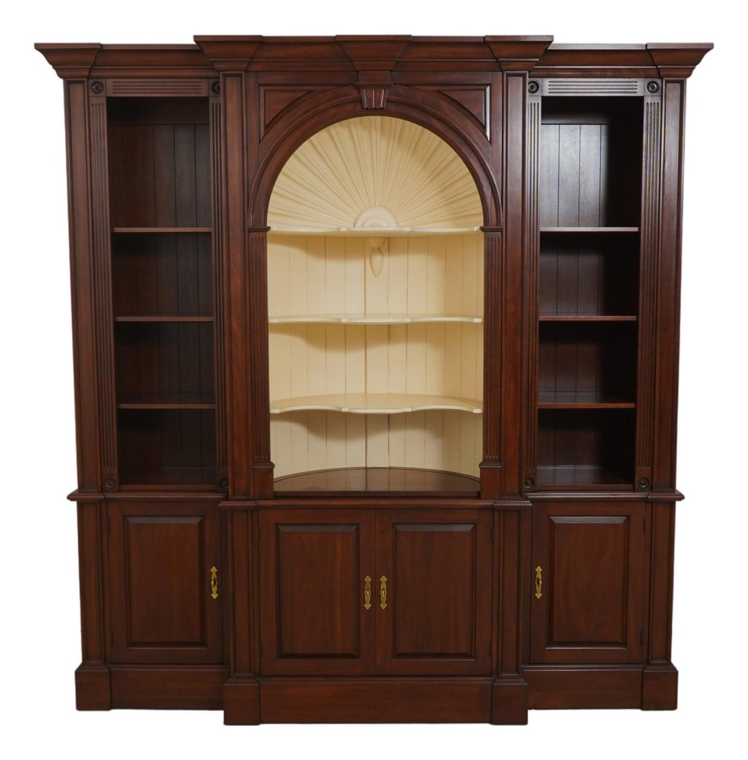 Harden Cherry Wood Large Open Bookcase Cabinet Chippendale Style (1 of 10)