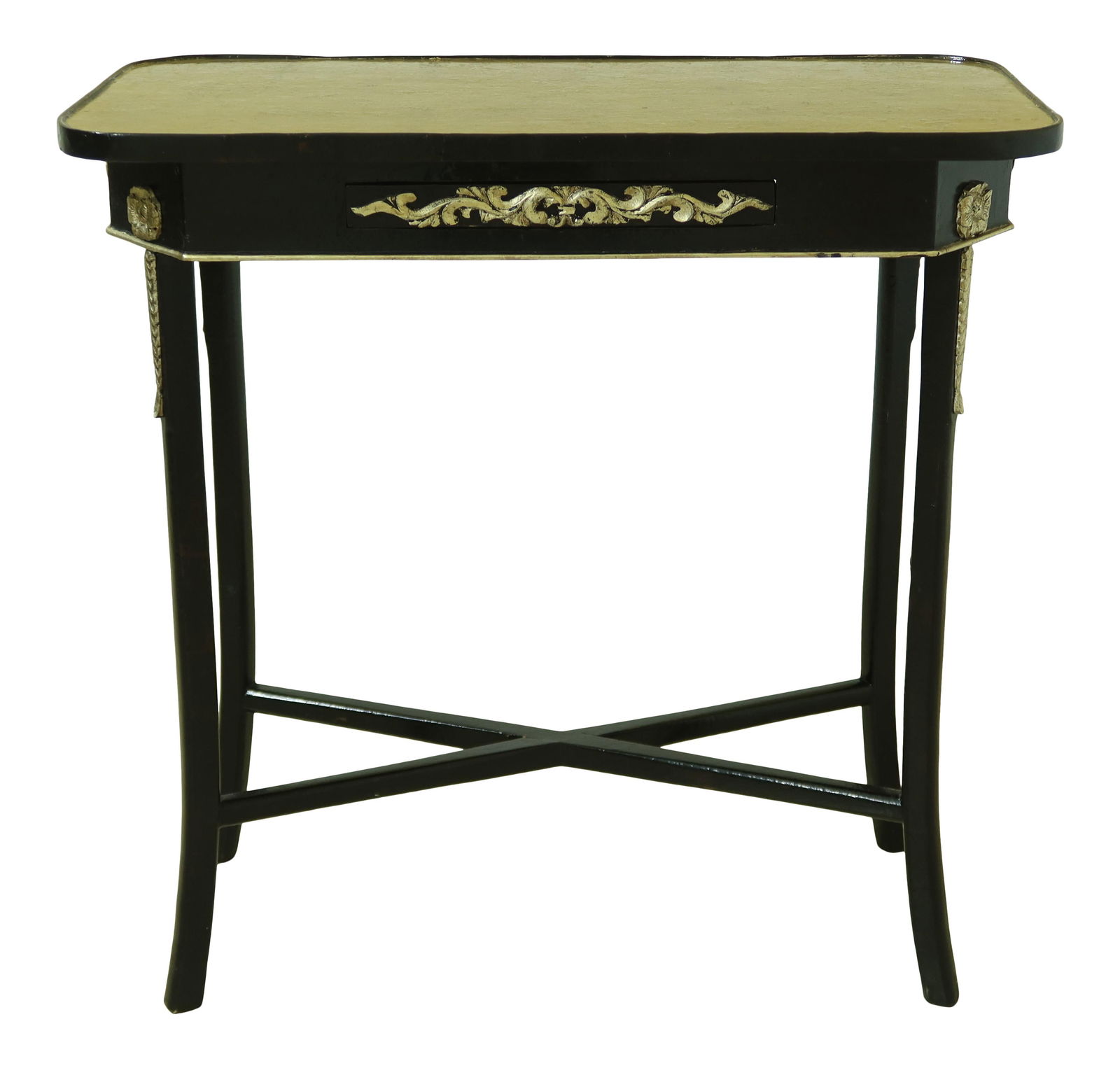 Italian Regency Style Painted Table with Pull-Out Drawer (1 of 10)