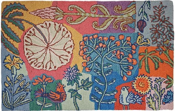 Bloomer Wild Abstract 4x6 Hand-Hooked Wool Rug: Bloomer Wild Abstract 4x6 Hand-Hooked Wool Rug Enhance your living space with this Bloomer Wild Art-Inspired Hooked Rug, measuring 4x6 feet. This beautiful abstract style rug is meticulously hand-hook