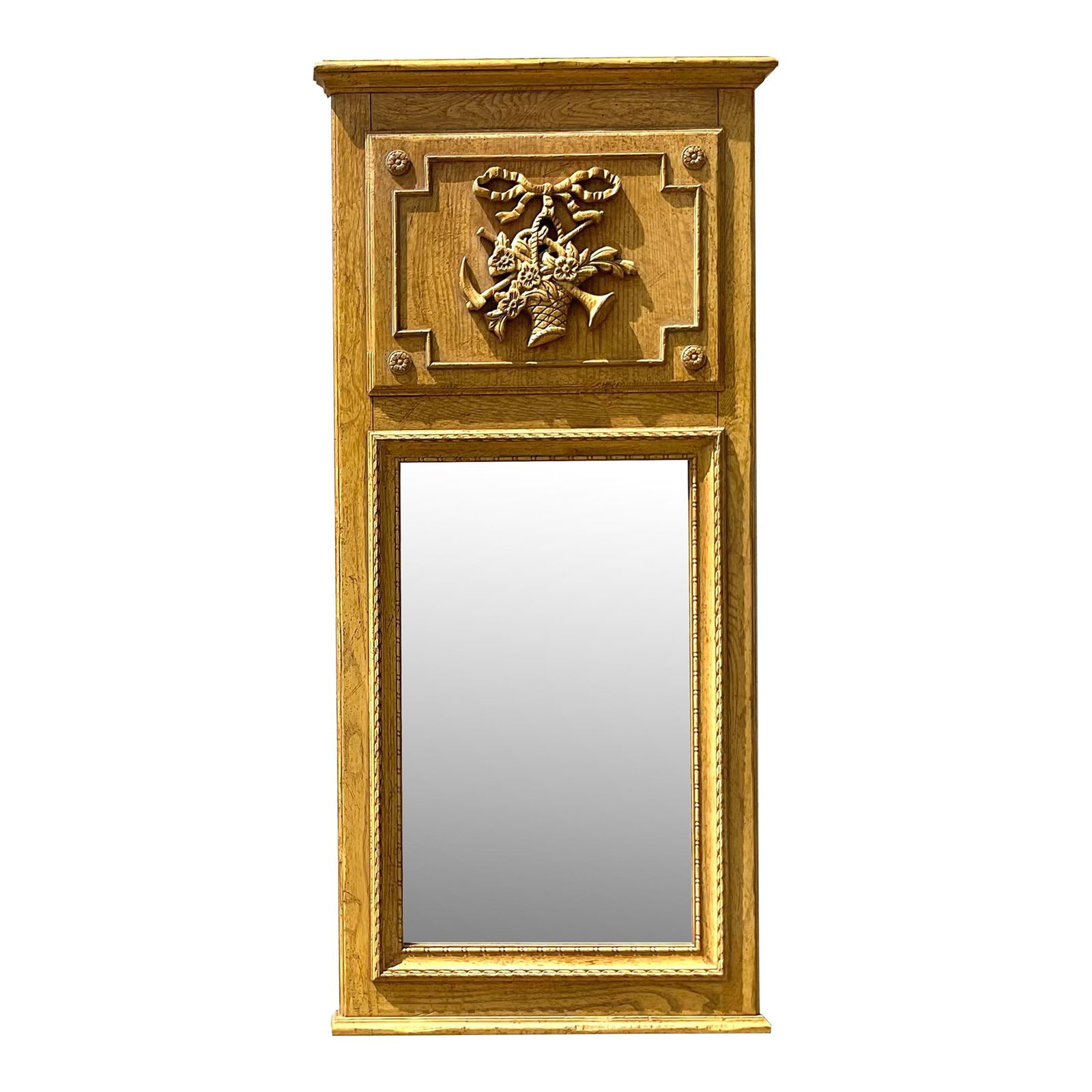 Vintage Baker Trumeau Mirror American Regency Style Saffron Finish (1 of 6)