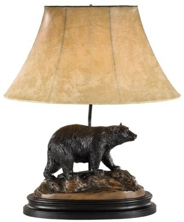 Rustic Black Bear Table Lamp Lodge Style Hand-Cast UL-Listed 22In (1 of 1)