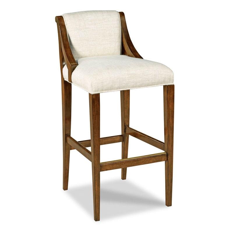 Woodbridge Evelyn Transitional Beige Bar Stool with Brass Finish: Woodbridge Evelyn Transitional Beige Bar Stool with Brass Finish Elevate your seating with this Transitional Beige Woodbridge Bar Stool, perfect for both modern and classic interiors. Crafted from woo