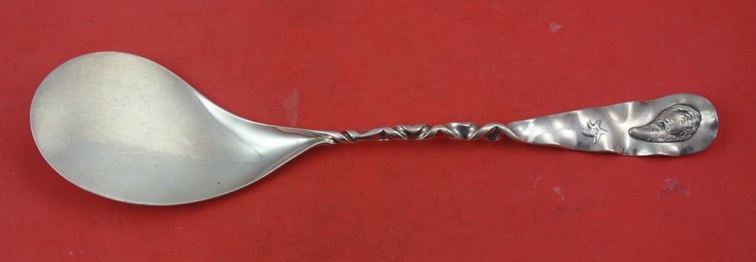 Whiting Sterling Silver Oyster Server with Twist Handle 10.5 inches: Whiting Sterling Silver Oyster Server with Twist Handle 10.5 inches This exquisite oyster server by Whiting is crafted from sterling silver and features a beautifully designed twist handle adorned wit