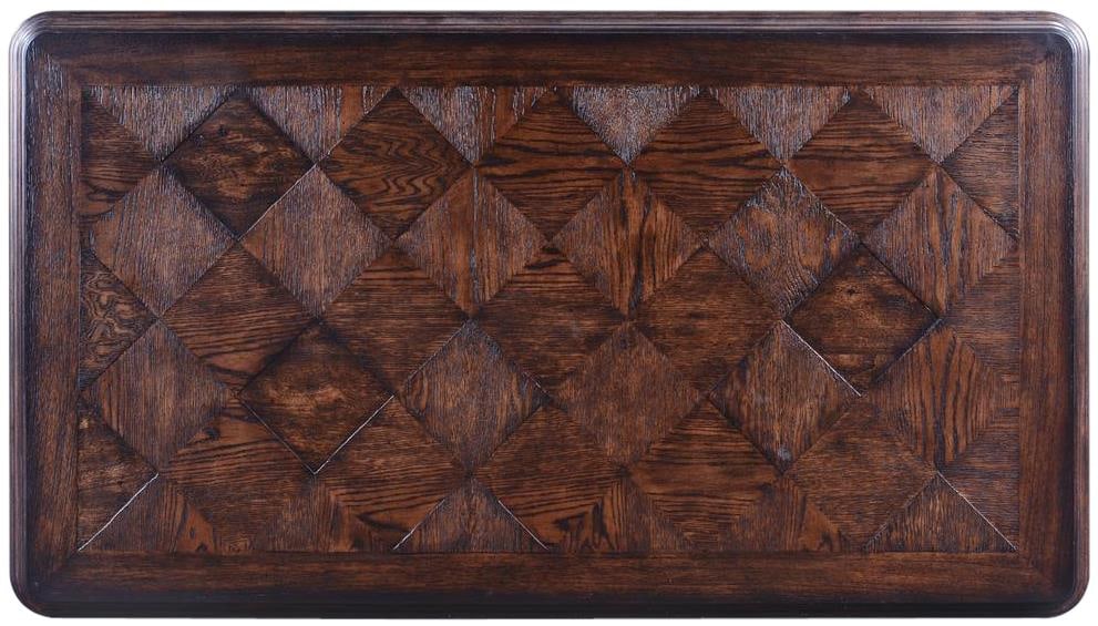 Baroque Style Rococo Solid Wood Coffee Table Distressed Walnut - 2
