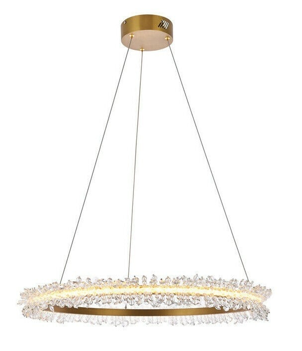 Laurel Gold Crystal Chandelier 33.9in LED Modern Light Fixture (1 of 10)