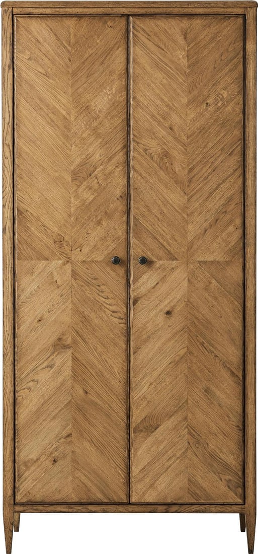 Theodore Alexander Nova Collection Contemporary Wardrobe 82H Aluminum Oak Veneer (1 of 5)