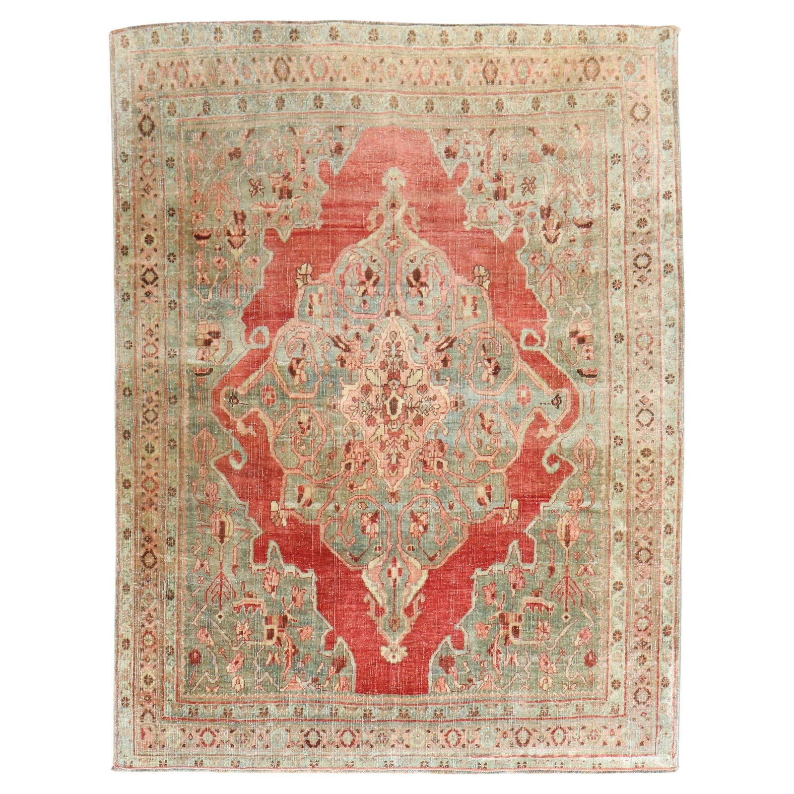 Antique Persian Bidjar Square Rug Red Wool Hand-Knotted 3'9 x 4'9: Antique Persian Bidjar Square Rug Red Wool Hand-Knotted 3'9 x 4'9 Discover the beauty of this early 20th Century Persian Bidjar rug, featuring a classic medallion and border design on a rich red field