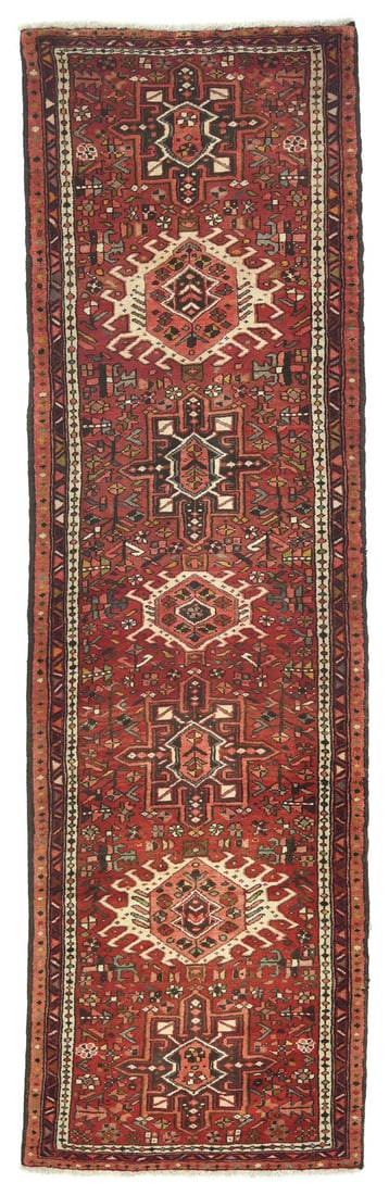 Vintage Tribal Hand-Knotted Wool Runner Rug 2'11 x 10'5 (1 of 11)