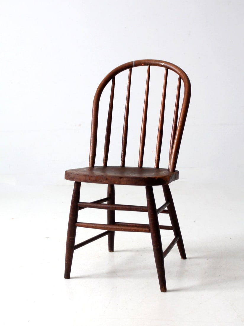 Vintage Antique Farmhouse Spindle Back Dining Chair (1 of 11)