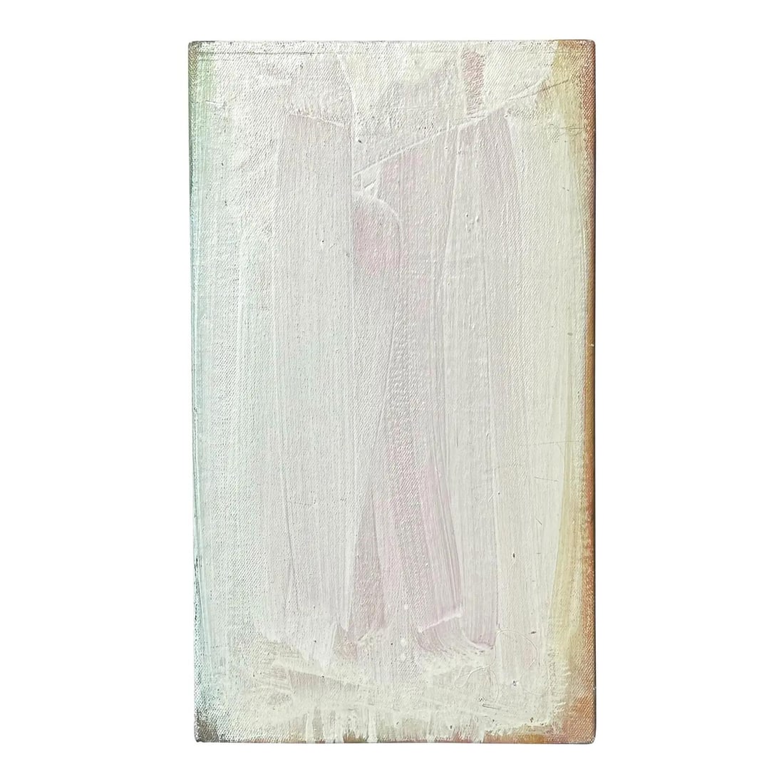 Vintage Boho Abstract Oil Painting on White Canvas 8x14: Vintage Boho Abstract Oil Painting on White Canvas 8x14 This Vintage Boho Abstract Oil on Canvas is a captivating piece that showcases a subtle study in restraint and texture. The small white canvas i