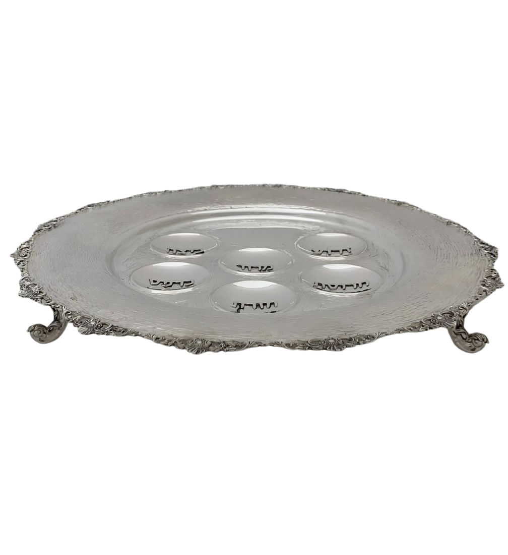 Handmade 925 Sterling Silver Modern Seder Plate 17 Inches (1 of 4)