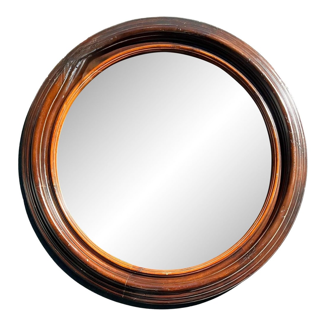Round Mahogany Wall Mirror From Milling Road Collection By Baker 36 Inch (1 of 10)